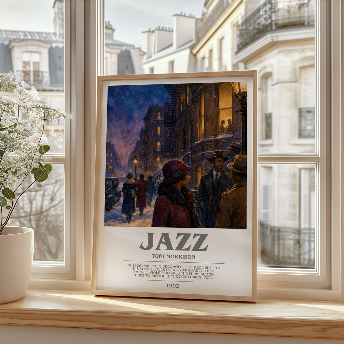 Jazz bookish poster colour and style options – Toni Morrison book art