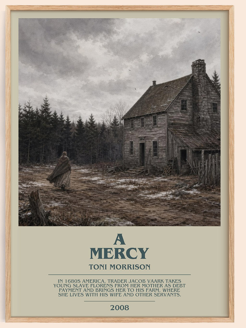 A Mercy bookish book poster by Toni Morrison – framed literary art print