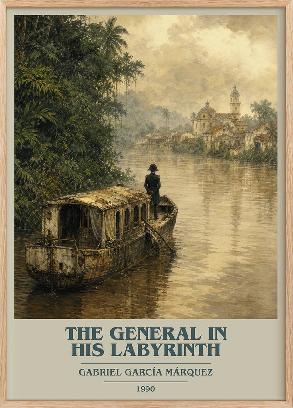 General in His Labyrinth Book Cover Poster by Gabriel García Márquez