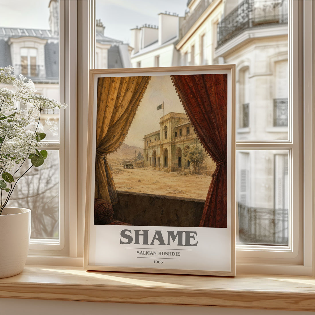 Shame book cover poster colour and style options – Salman Rushdie book art