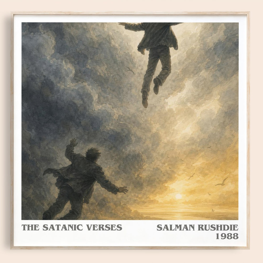 The Satanic Verses literary book poster by Salman Rushdie – framed literary art print