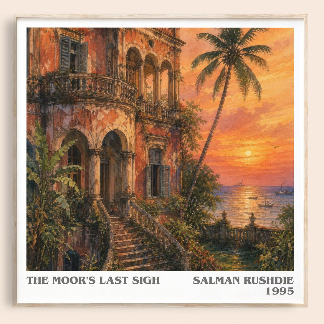 The Moor's Last Sigh literary book poster by Salman Rushdie – framed literary art print