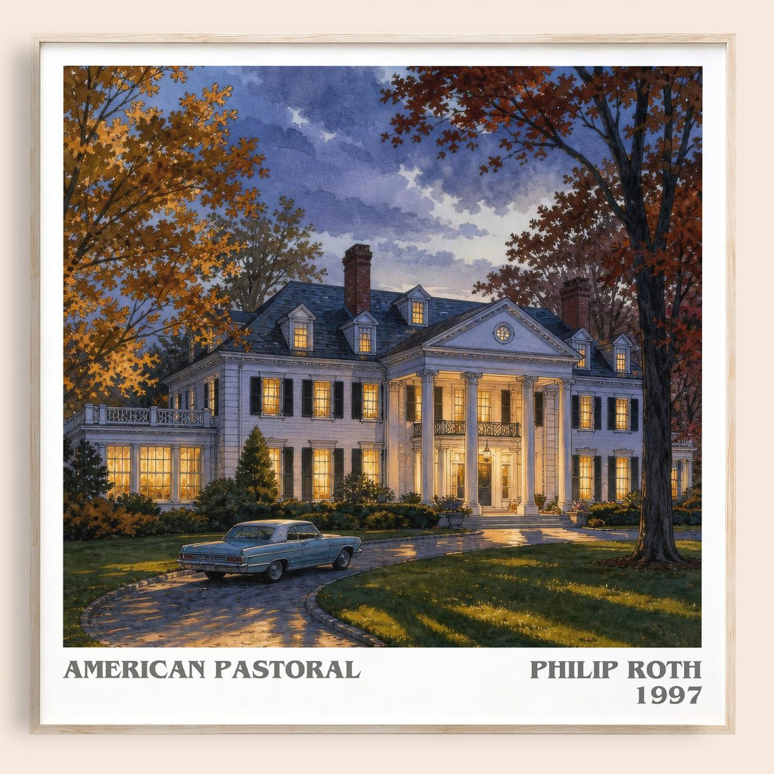 American Pastoral literary book poster by Philip Roth – framed literary art print