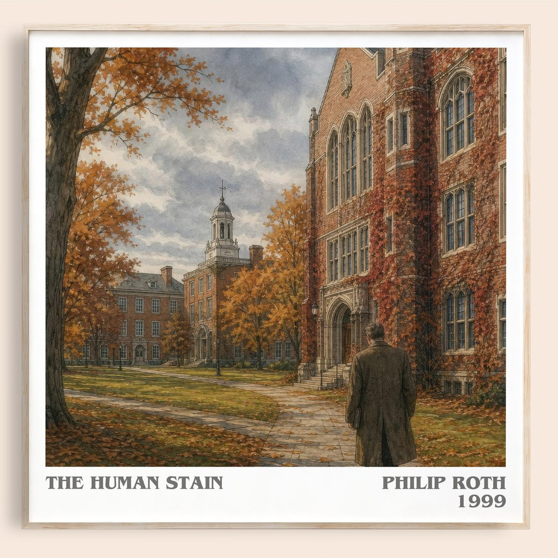 The Human Stain literary book poster by Philip Roth – framed literary art print