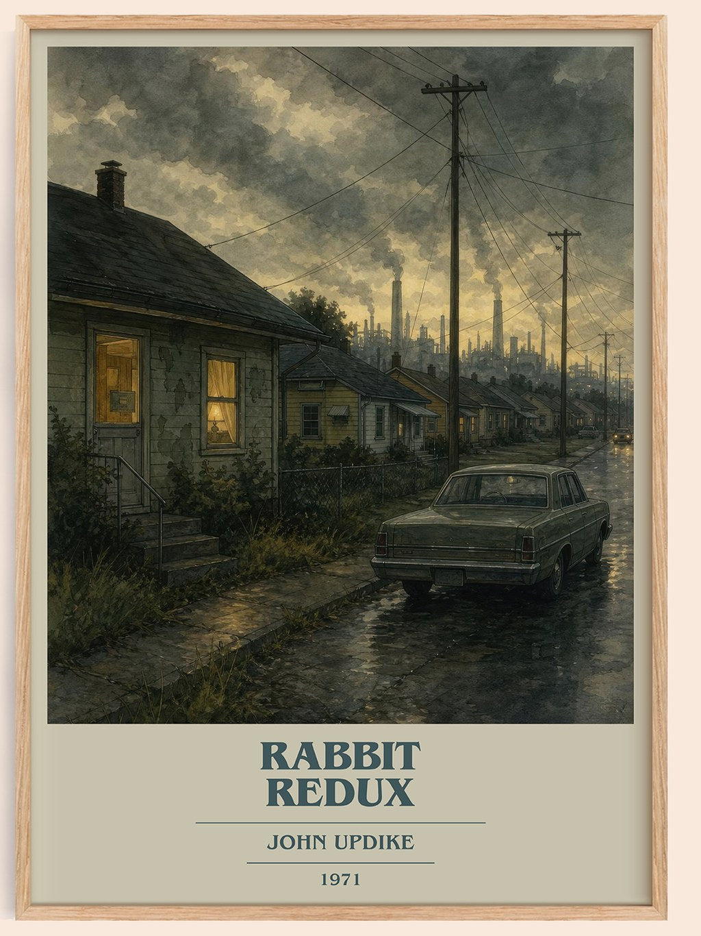 Rabbit Redux book cover book poster by John Updike – framed literary art print
