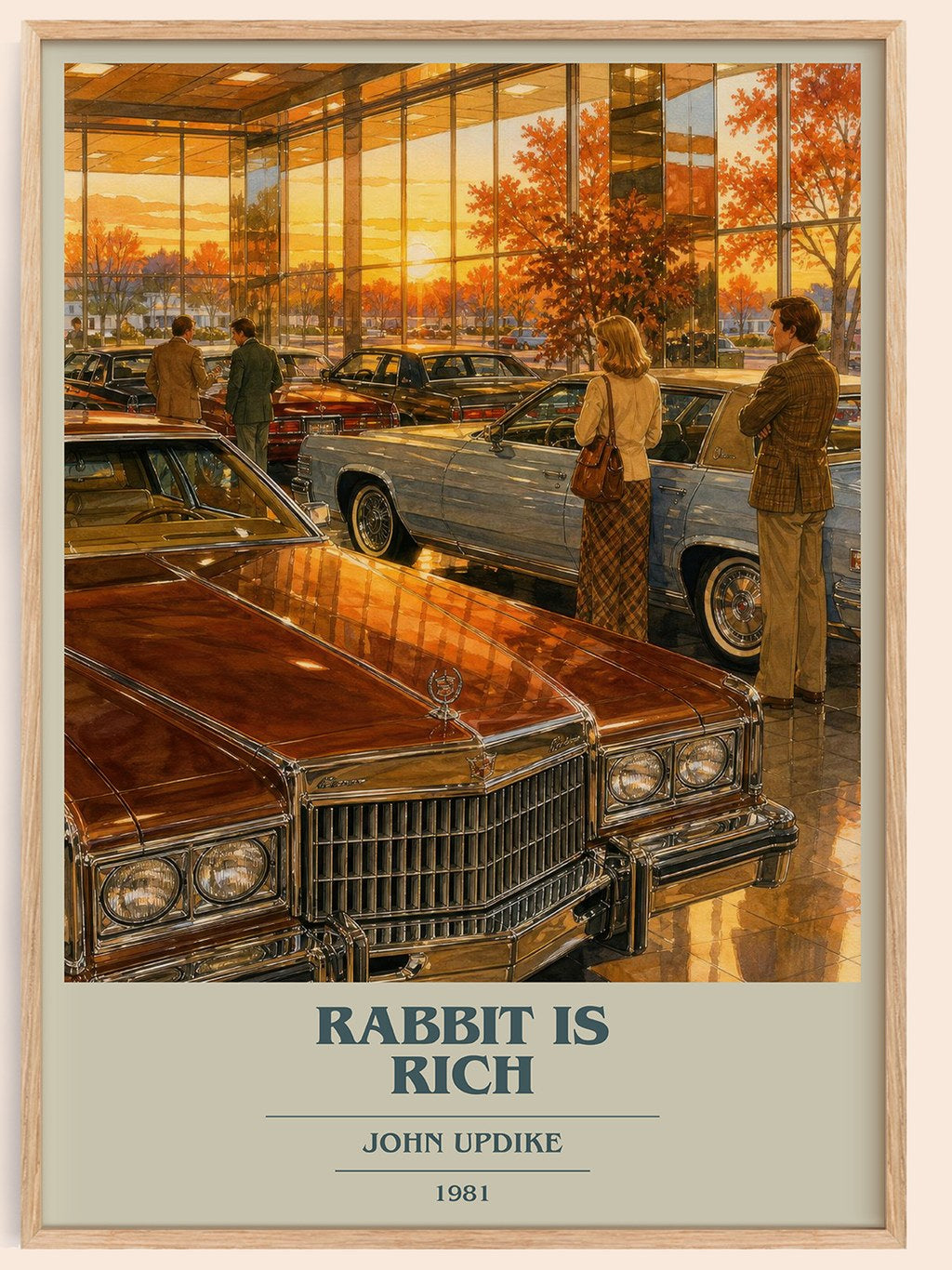 Rabbit Is Rich book cover book poster by John Updike – framed literary art print