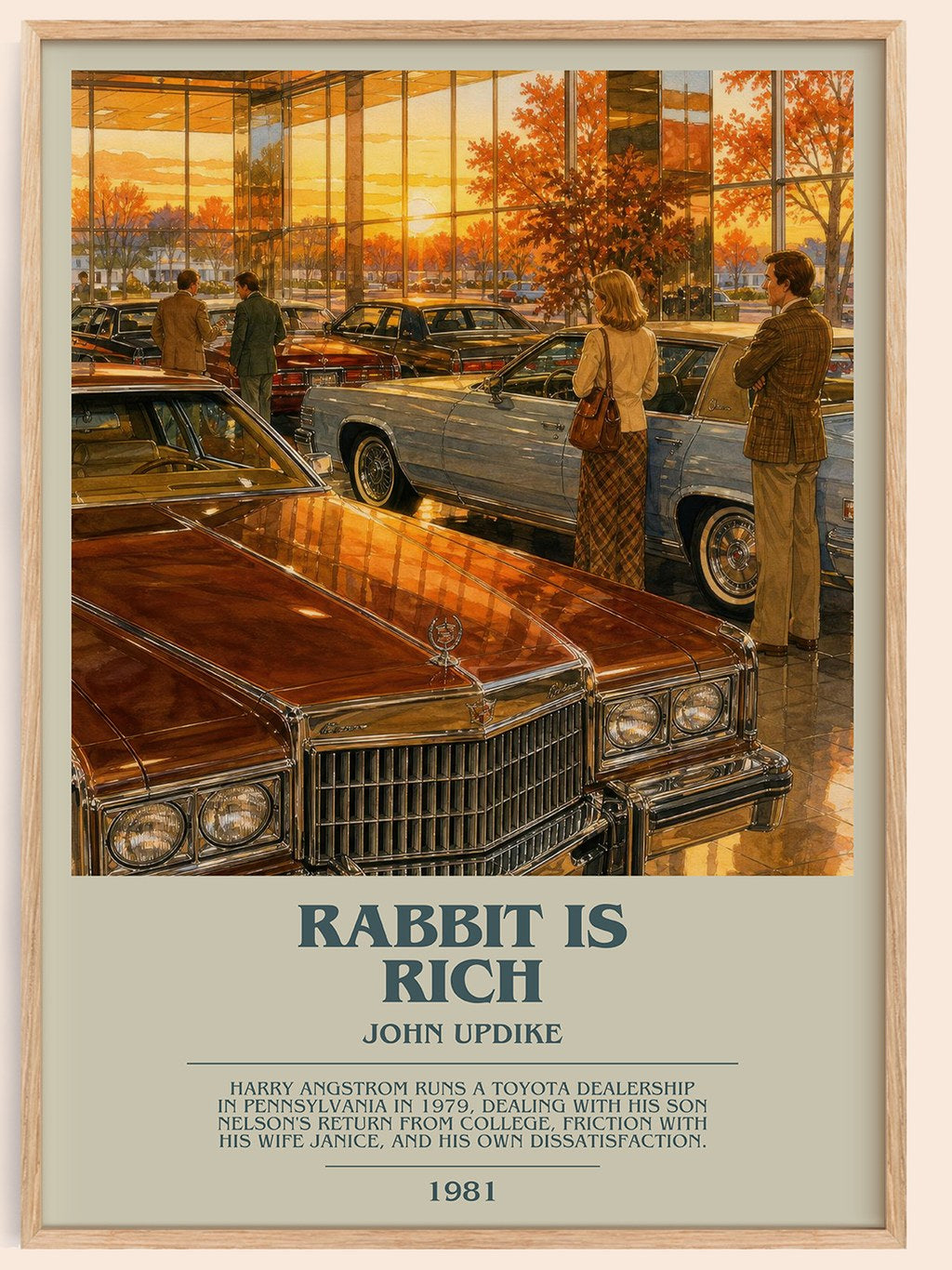 Rabbit Is Rich bookish book poster by John Updike – framed literary art print