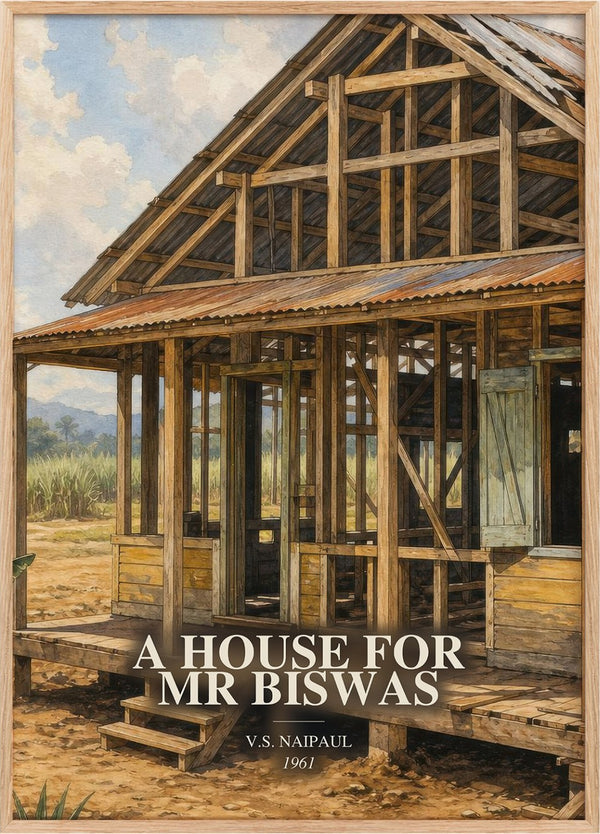 A House for Mr Biswas Book Watercolour Illustration by V.S. Naipaul