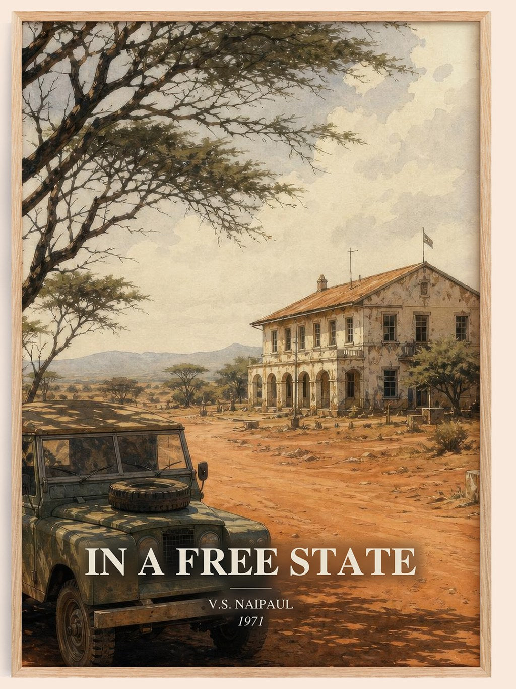 In a Free State watercolour book poster by V.S. Naipaul – framed literary art print
