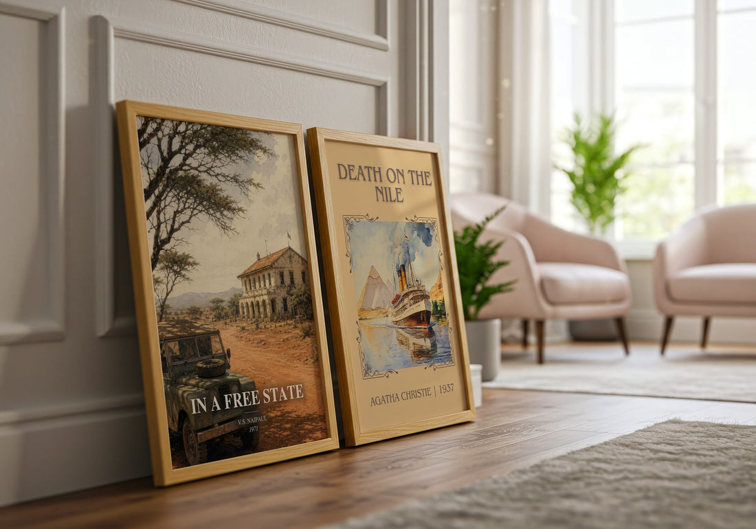 In a Free State watercolour print framed by window – literary home decor