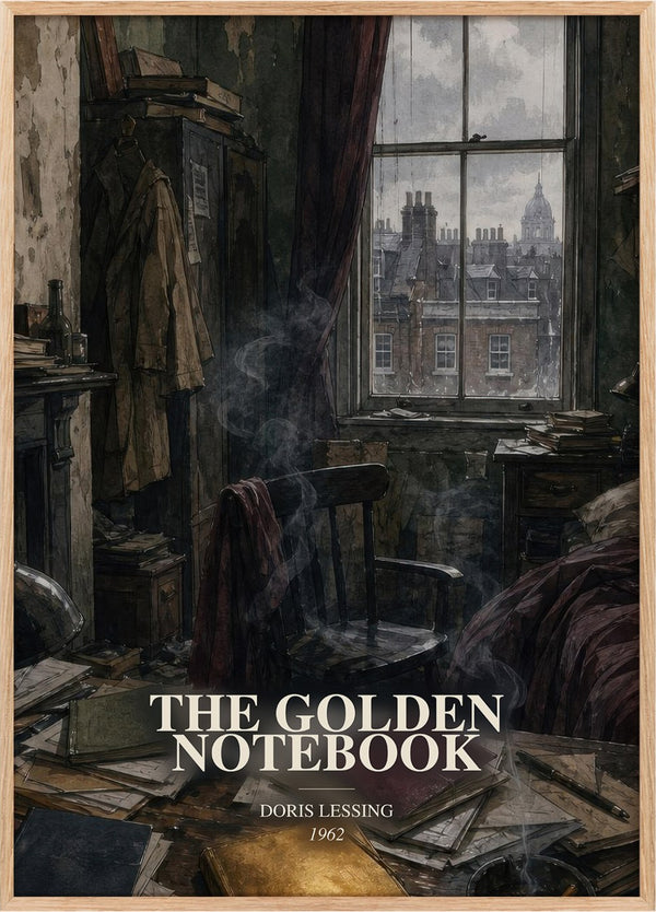 The Golden Notebook Book Watercolour Illustration by Doris Lessing