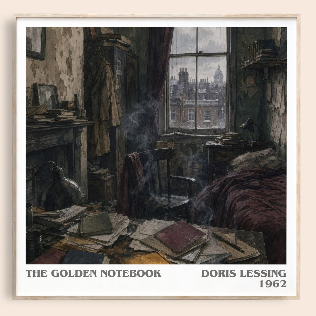 The Golden Notebook literary book poster by Doris Lessing – framed literary art print