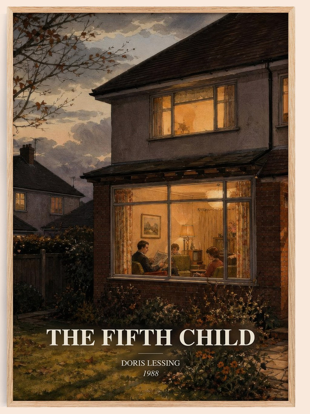 The Fifth Child watercolour book poster by Doris Lessing – framed literary art print