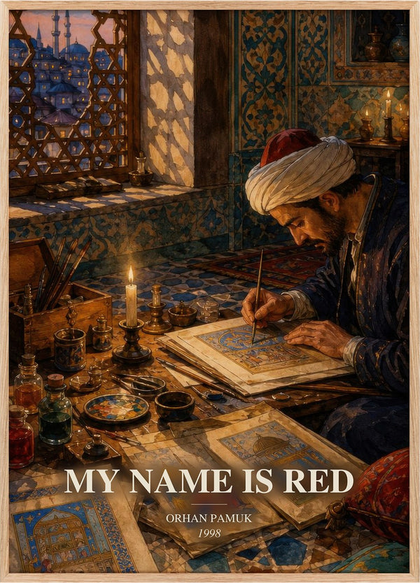 My Name Is Red Book Watercolour Illustration by Orhan Pamuk