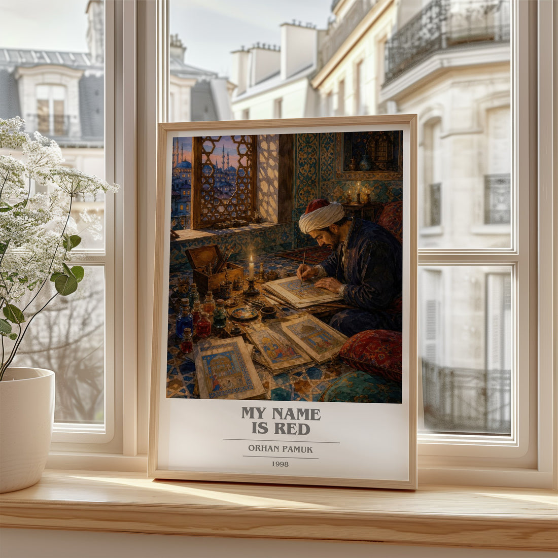 My Name Is Red book cover poster colour and style options – Orhan Pamuk book art
