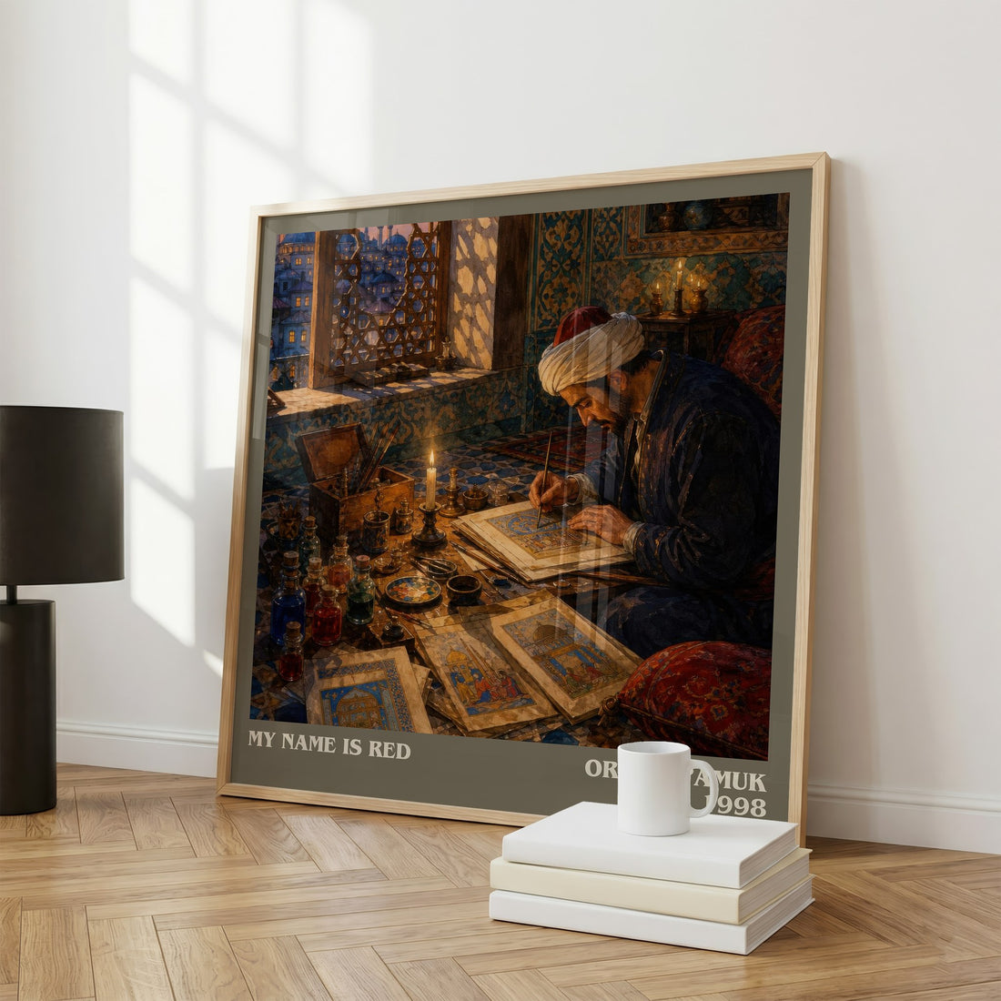 My Name Is Red literary print framed by window – literary home decor
