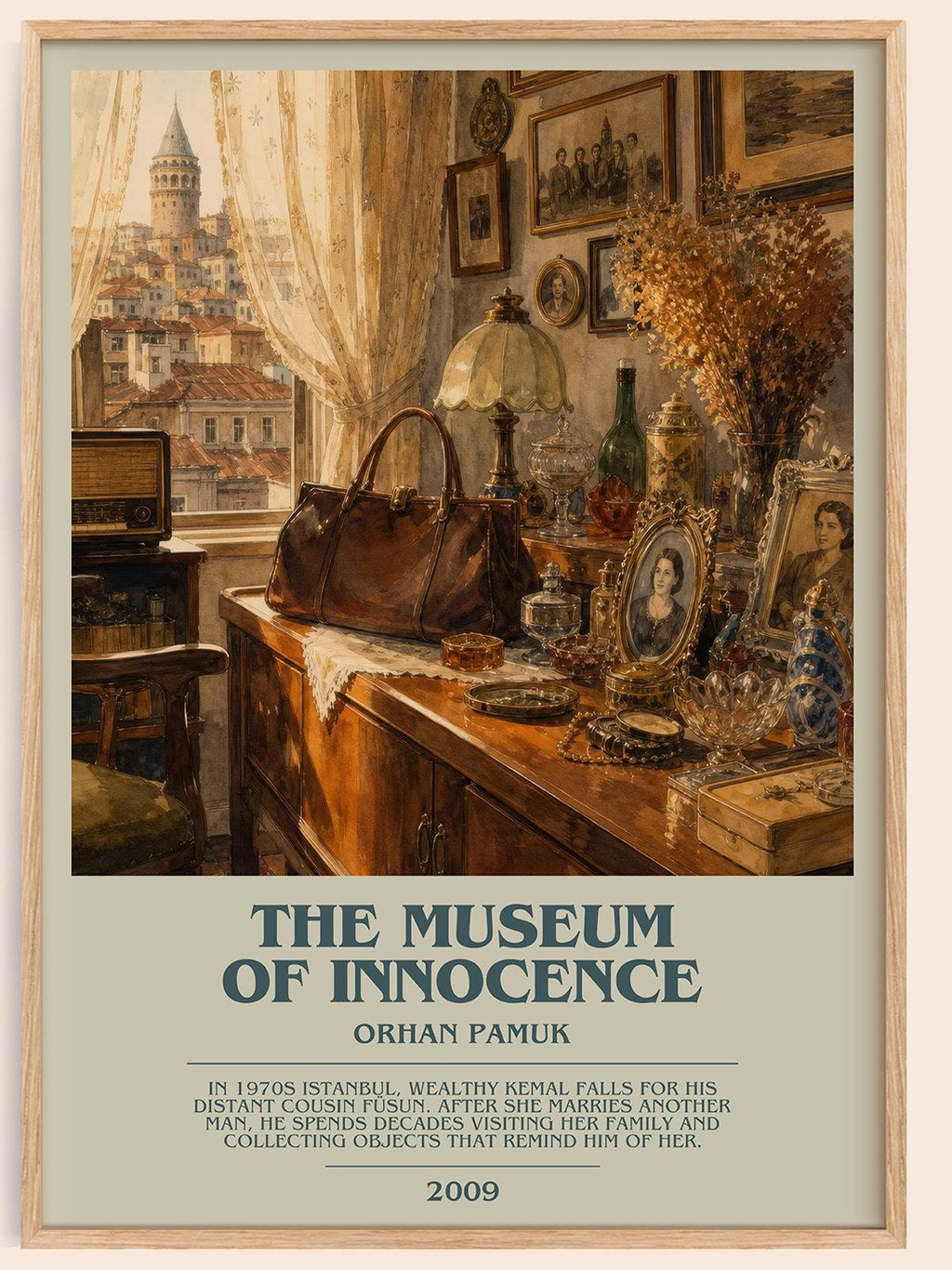 The Museum of Innocence bookish book poster by Orhan Pamuk – framed literary art print