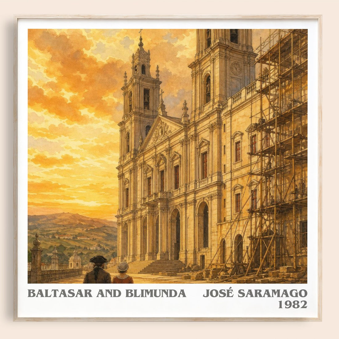 Baltasar and Blimunda literary book poster by José Saramago – framed literary art print
