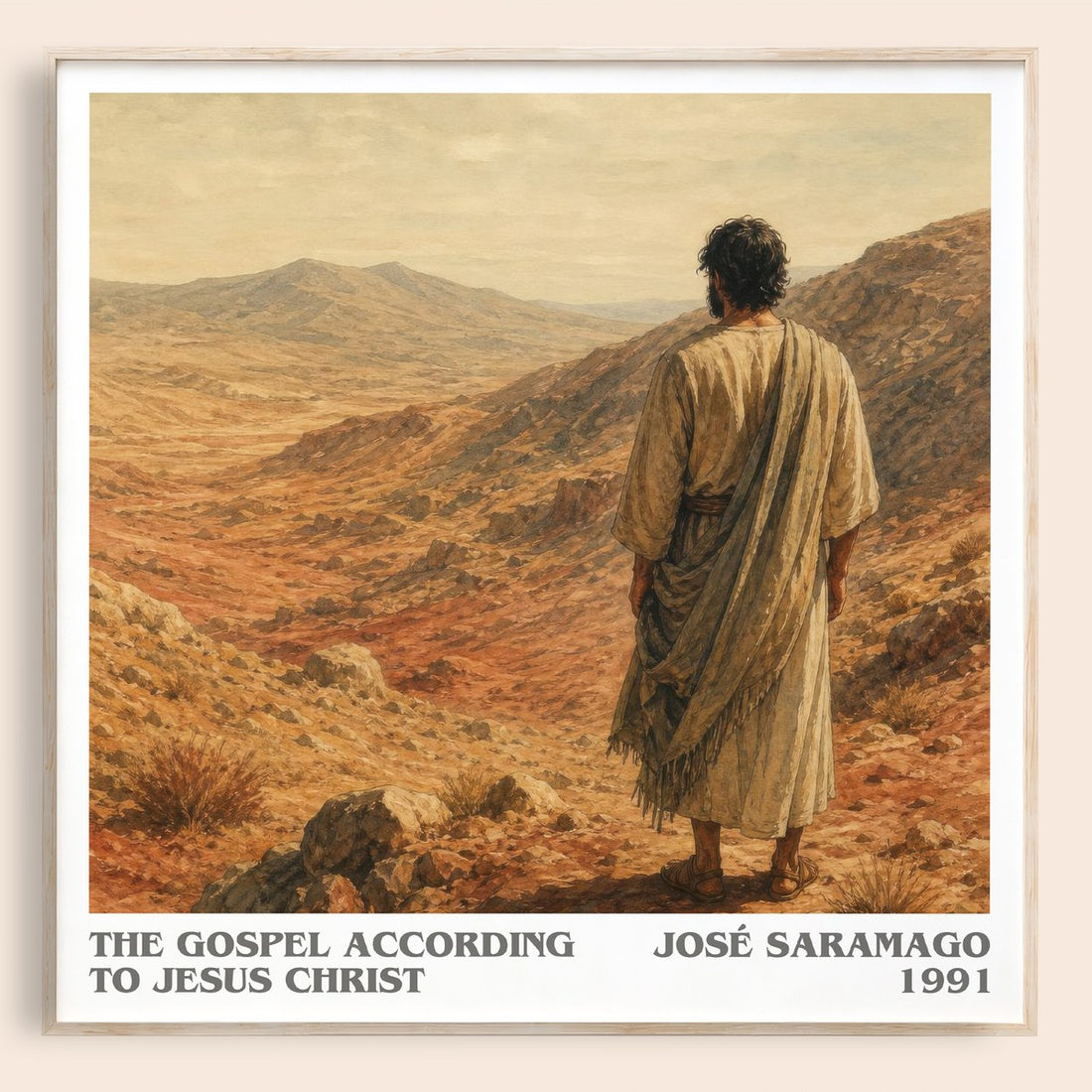 The Gospel According to Jesus Christ literary book poster by José Saramago – framed literary art print