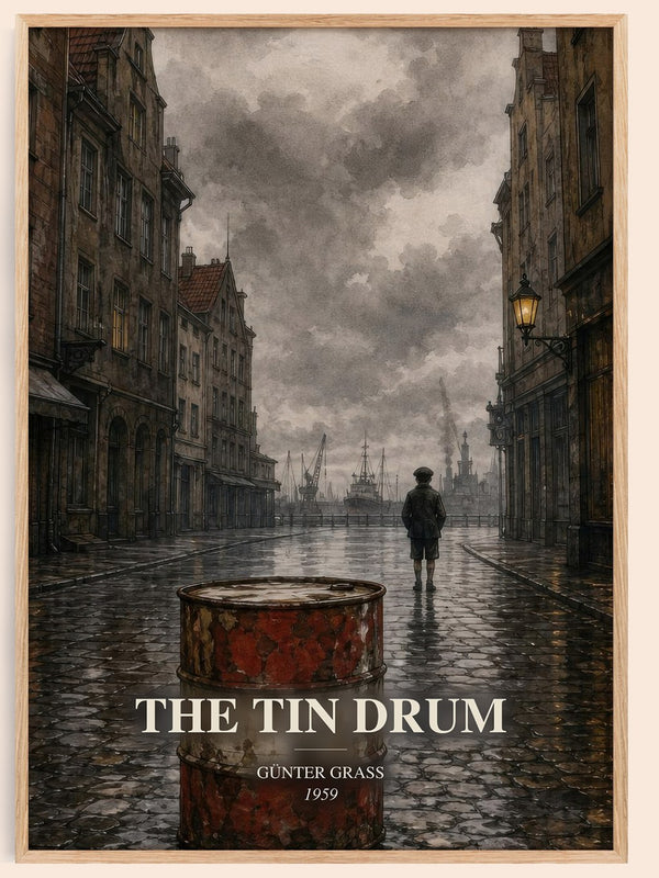 The Tin Drum watercolour book poster by Günter Grass – framed literary art print