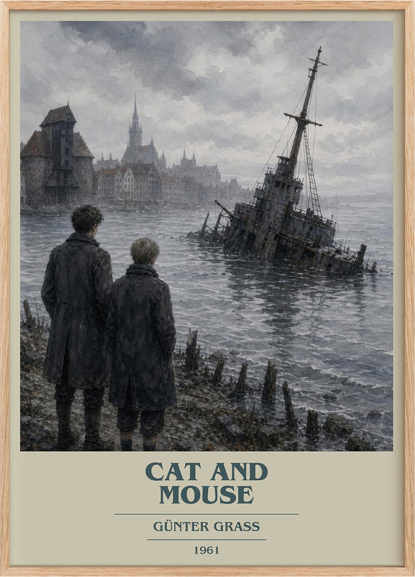 Cat and Mouse Book Cover Poster by Günter Grass
