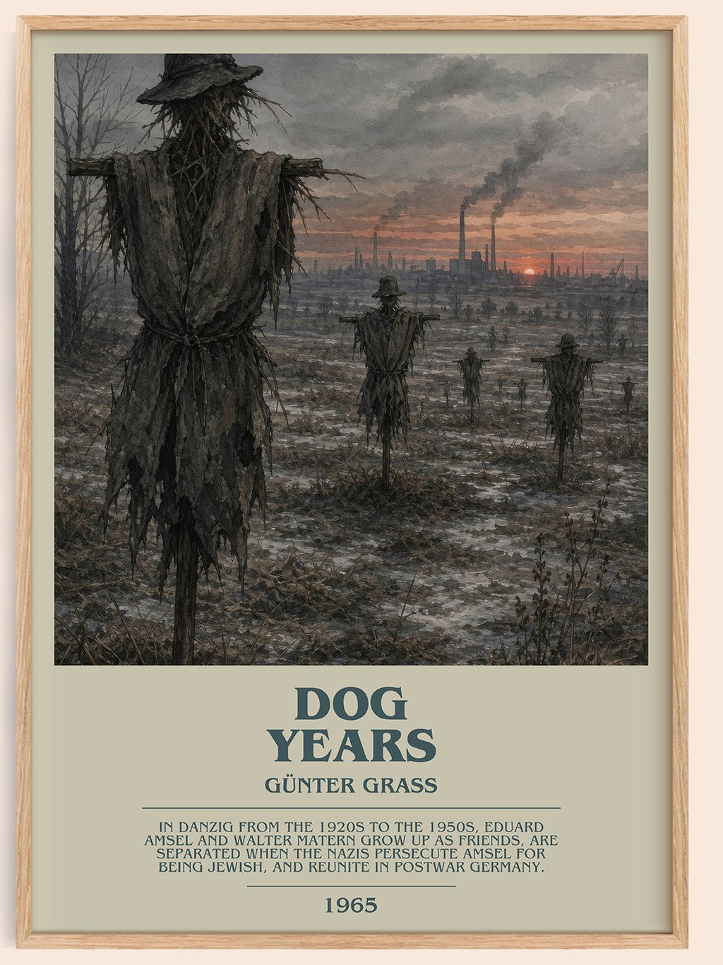 Dog Years bookish book poster by Günter Grass – framed literary art print