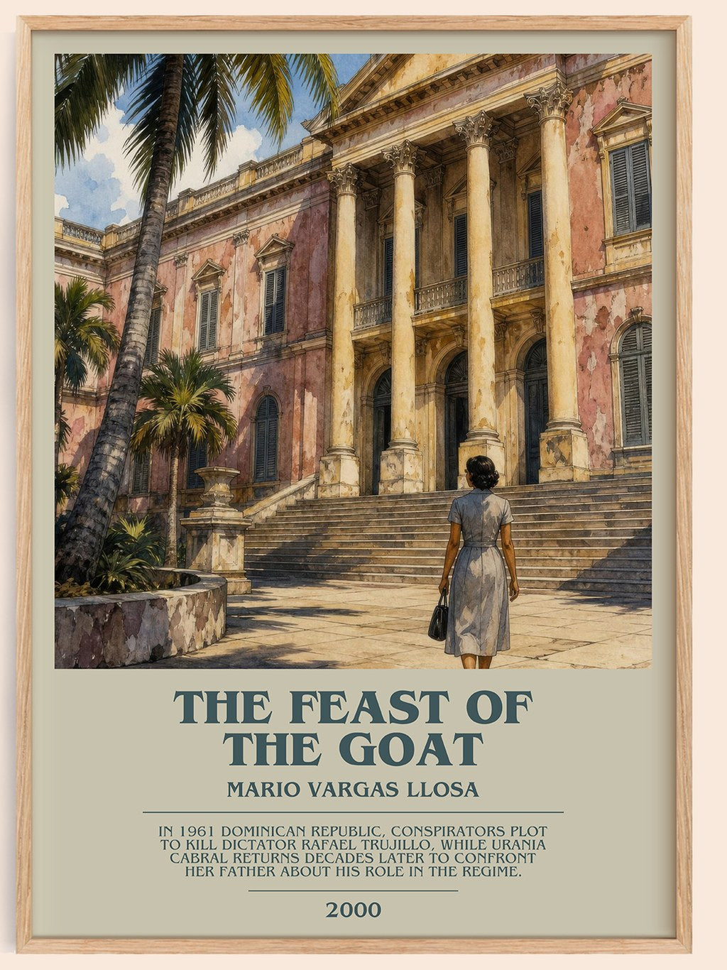 The Feast of the Goat bookish book poster by Mario Vargas Llosa – framed literary art print