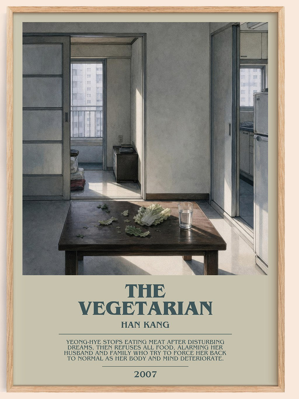The Vegetarian bookish book poster by Han Kang – framed literary art print
