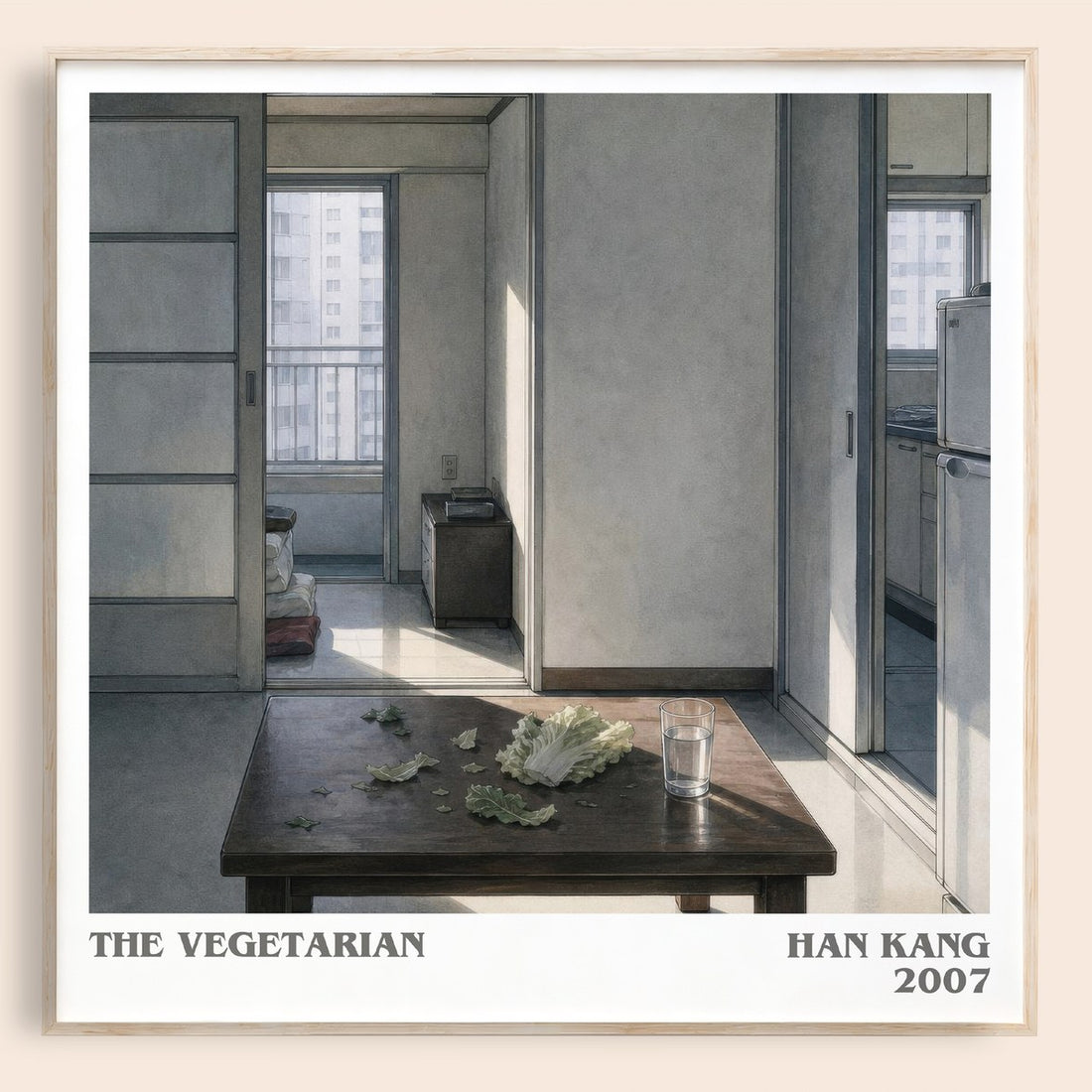The Vegetarian literary book poster by Han Kang – framed literary art print