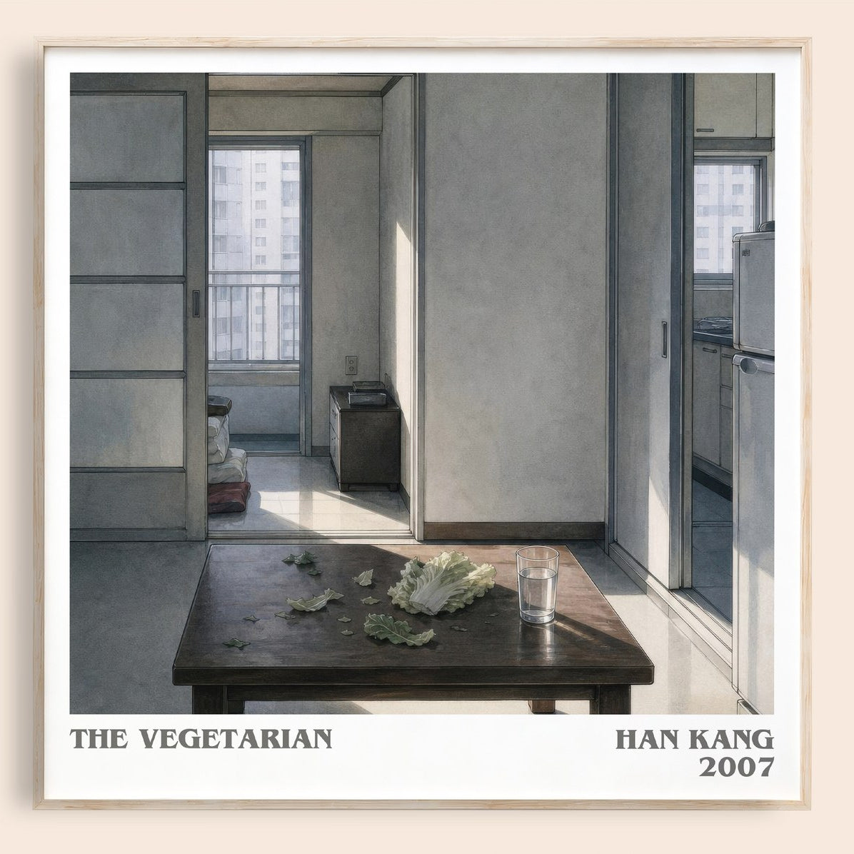 The Vegetarian literary book poster by Han Kang – framed literary art print