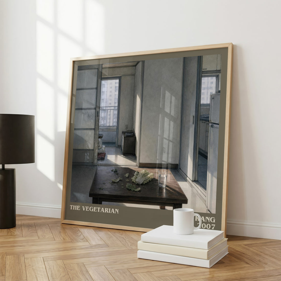 The Vegetarian literary print framed by window – literary home decor