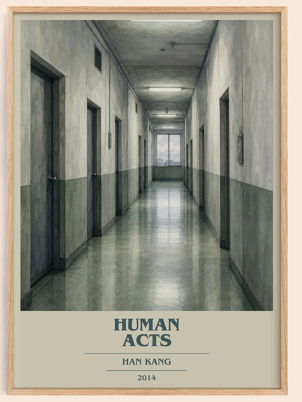 Human Acts book cover book poster by Han Kang – framed literary art print