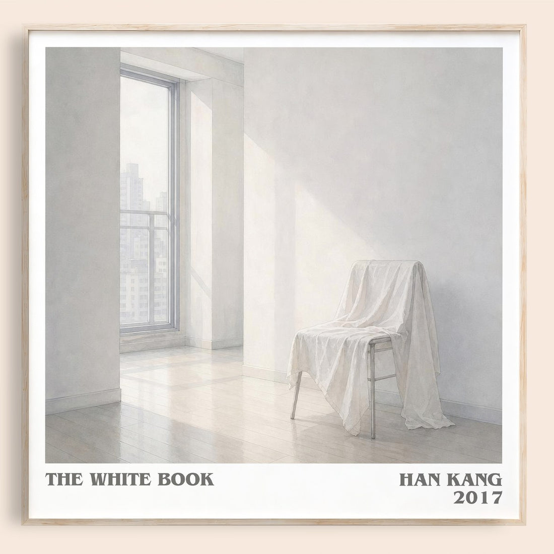 The White Book literary book poster by Han Kang – framed literary art print
