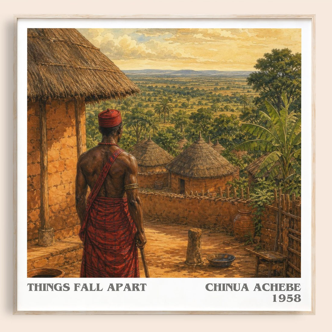 Things Fall Apart literary book poster by Chinua Achebe – framed literary art print
