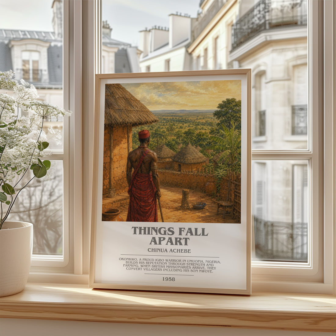 Things Fall Apart bookish poster colour and style options – Chinua Achebe book art