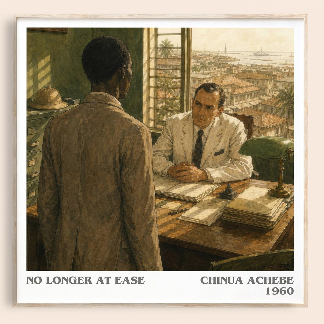 No Longer at Ease literary book poster by Chinua Achebe – framed literary art print