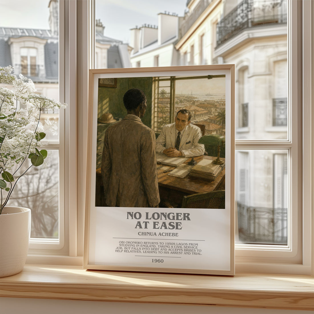 No Longer at Ease bookish poster colour and style options – Chinua Achebe book art