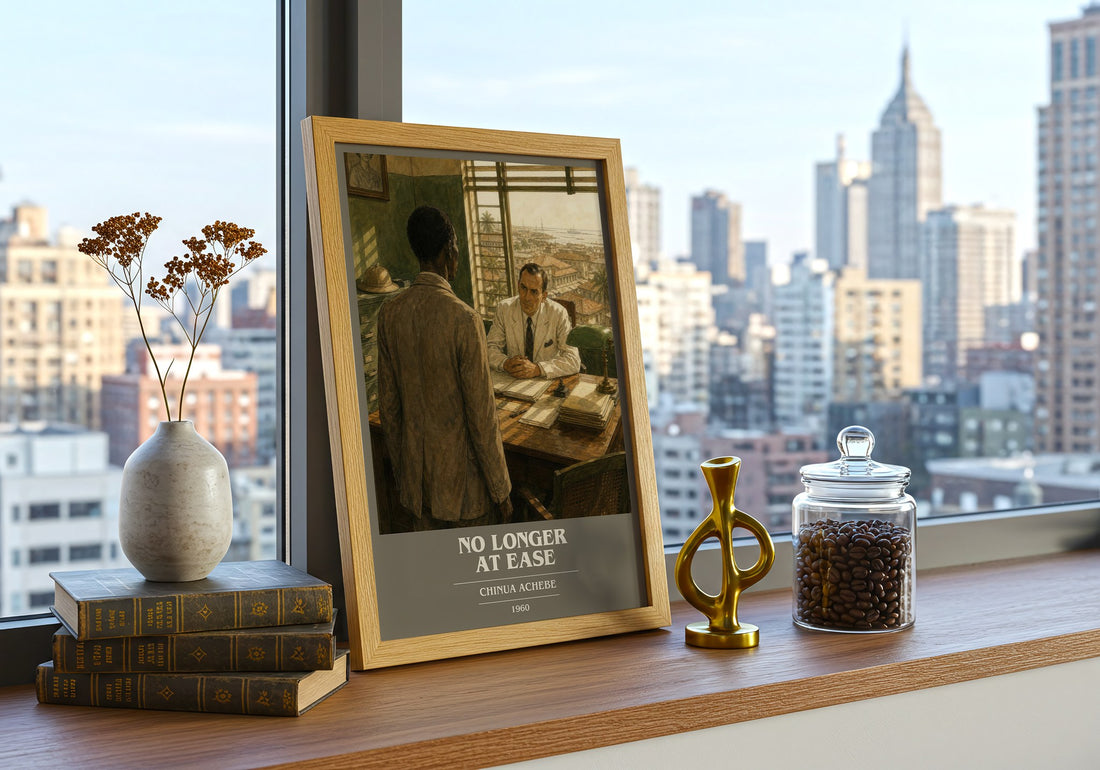 No Longer at Ease book cover print framed by window – literary home decor