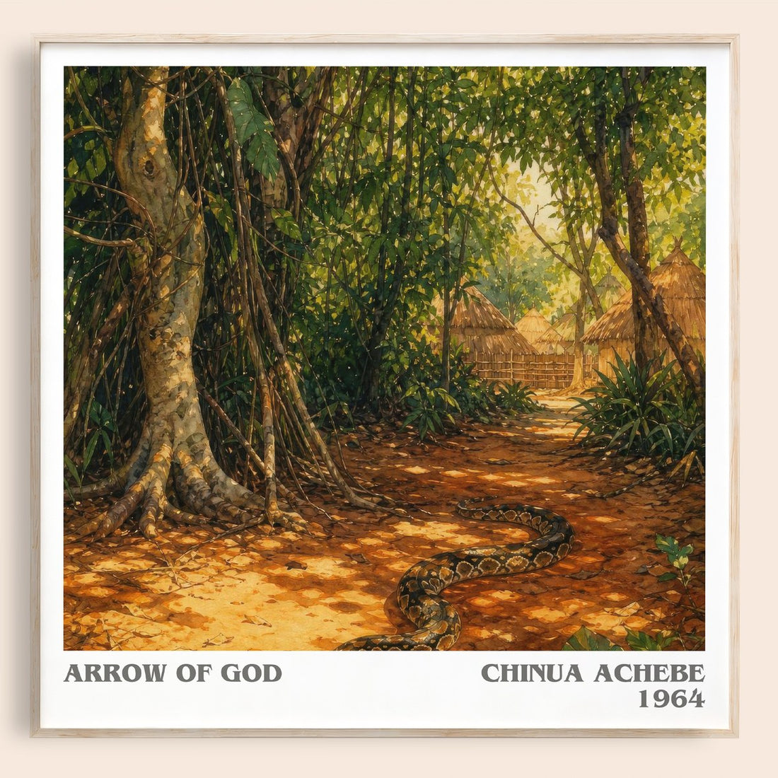 Arrow of God literary book poster by Chinua Achebe – framed literary art print