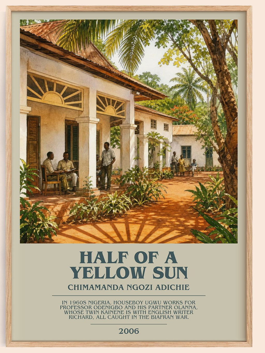 Half of a Yellow Sun bookish book poster by Chimamanda Ngozi Adichie – framed literary art print