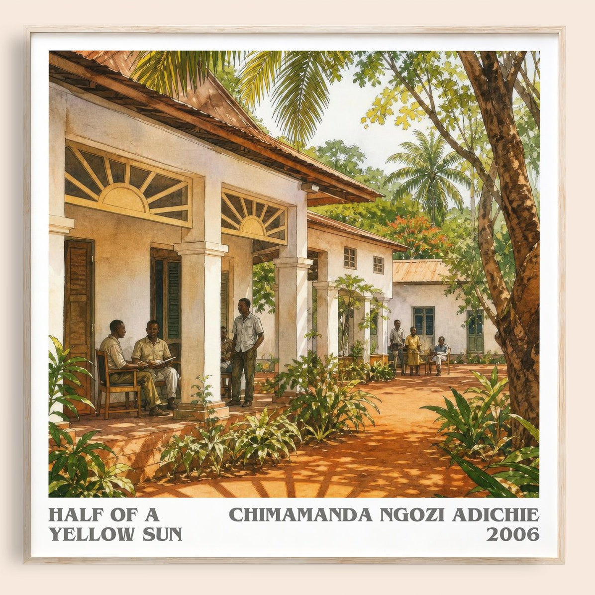 Half of a Yellow Sun literary book poster by Chimamanda Ngozi Adichie – framed literary art print