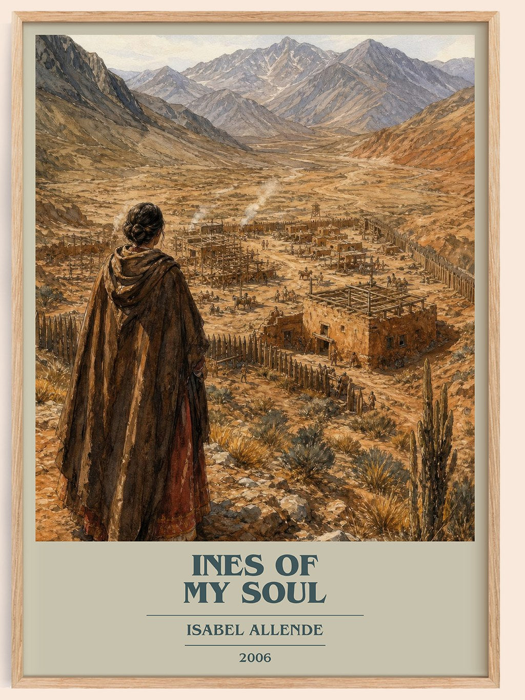 Ines of My Soul book cover book poster by Isabel Allende – framed literary art print
