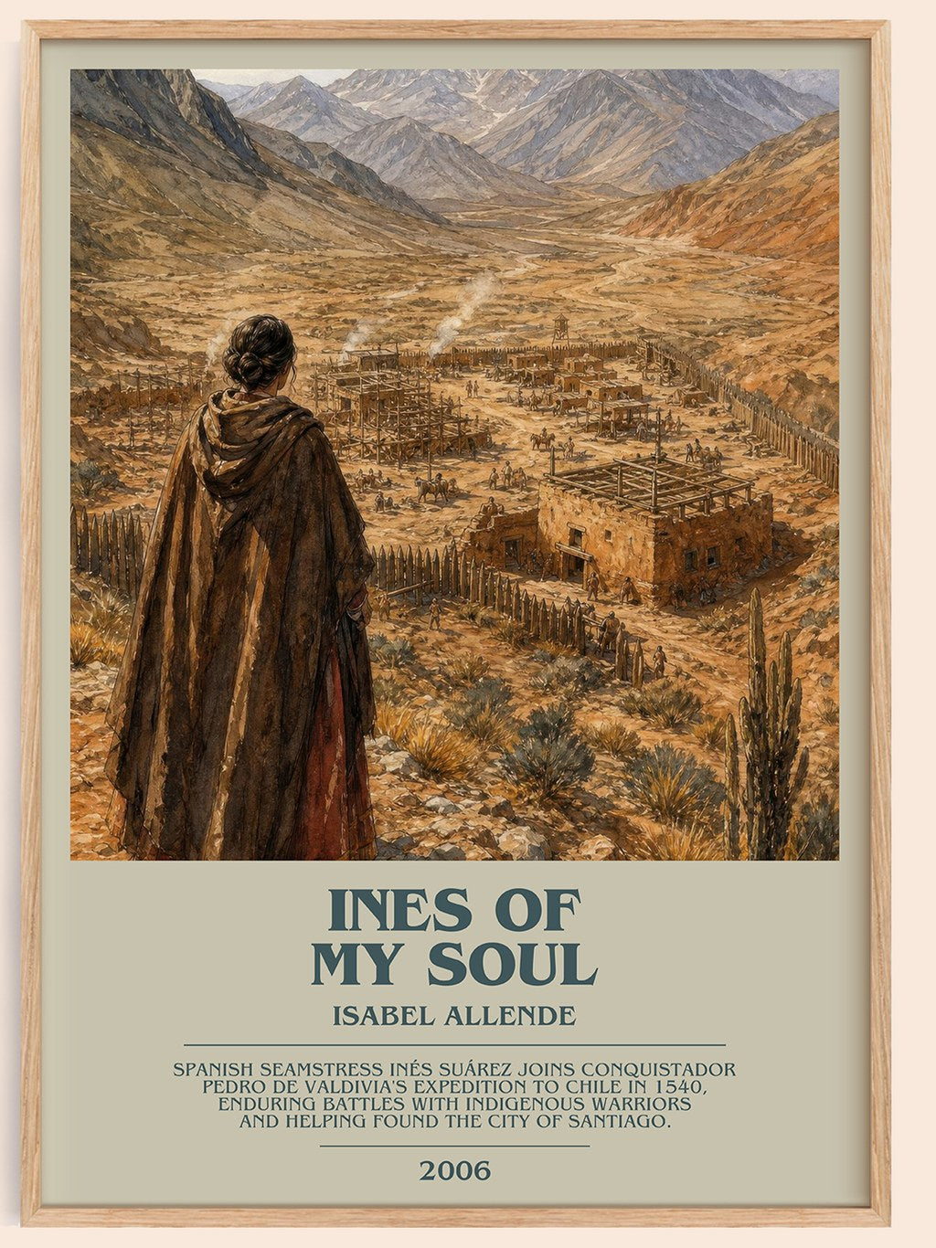 Ines of My Soul bookish book poster by Isabel Allende – framed literary art print