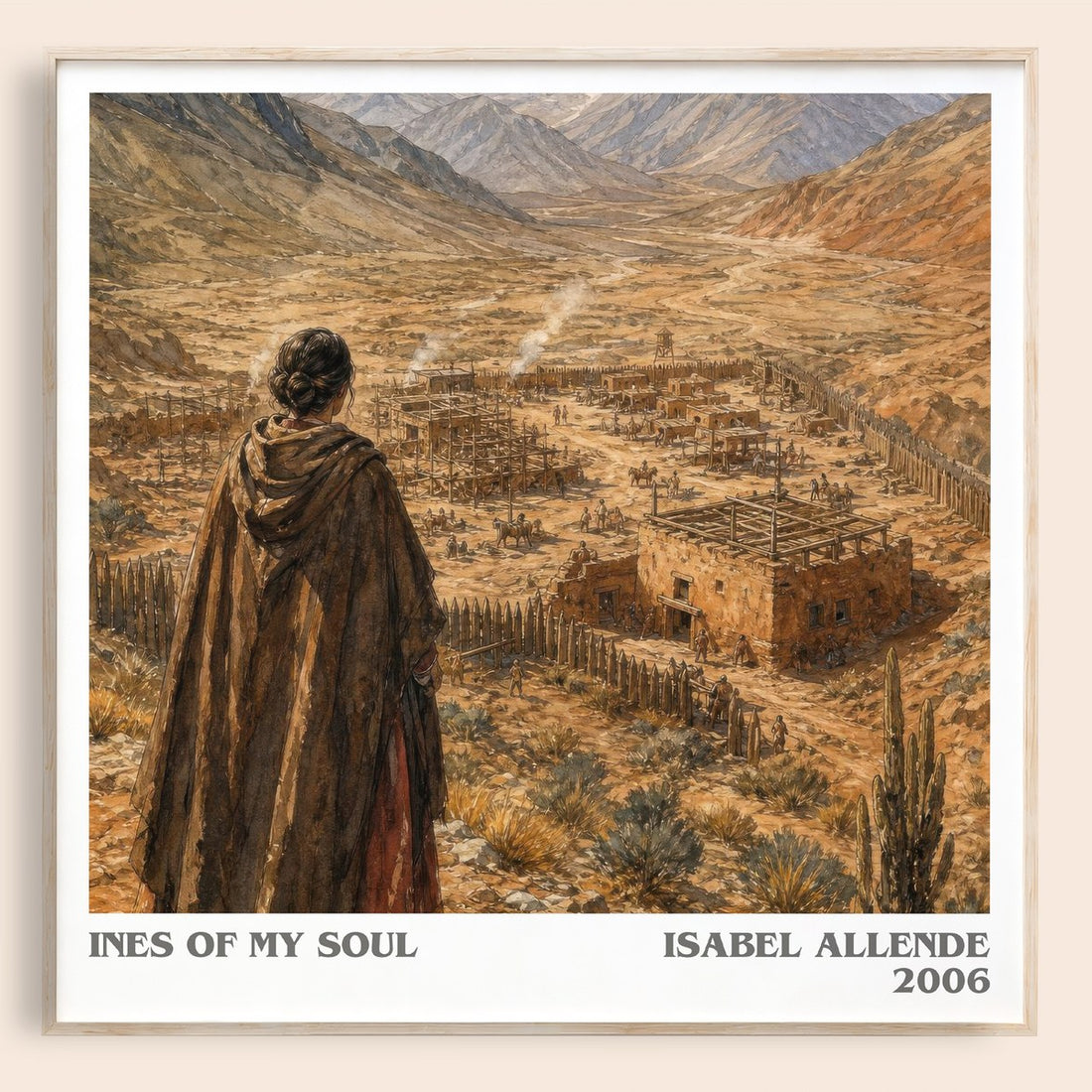 Ines of My Soul literary book poster by Isabel Allende – framed literary art print