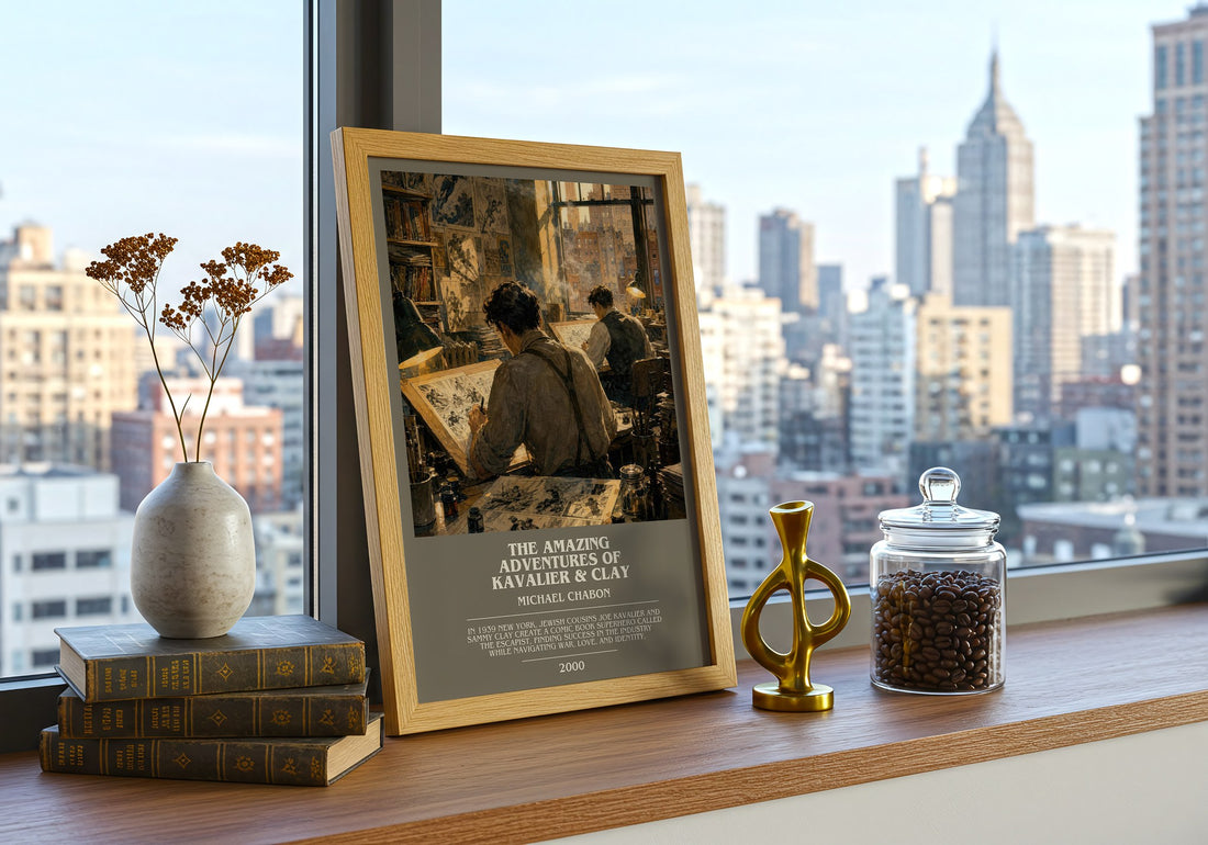 The Amazing Adventures of Kavalier & Clay bookish print framed by window – literary home decor