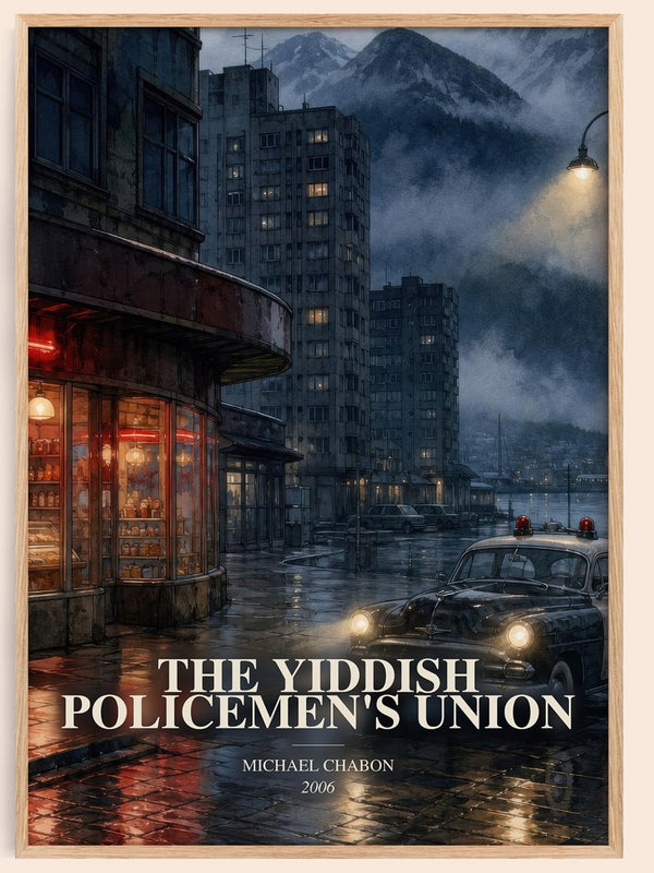 The Yiddish Policemen's Union watercolour book poster by Michael Chabon – framed literary art print
