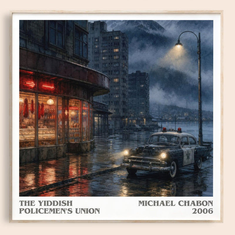 The Yiddish Policemen's Union literary book poster by Michael Chabon – framed literary art print
