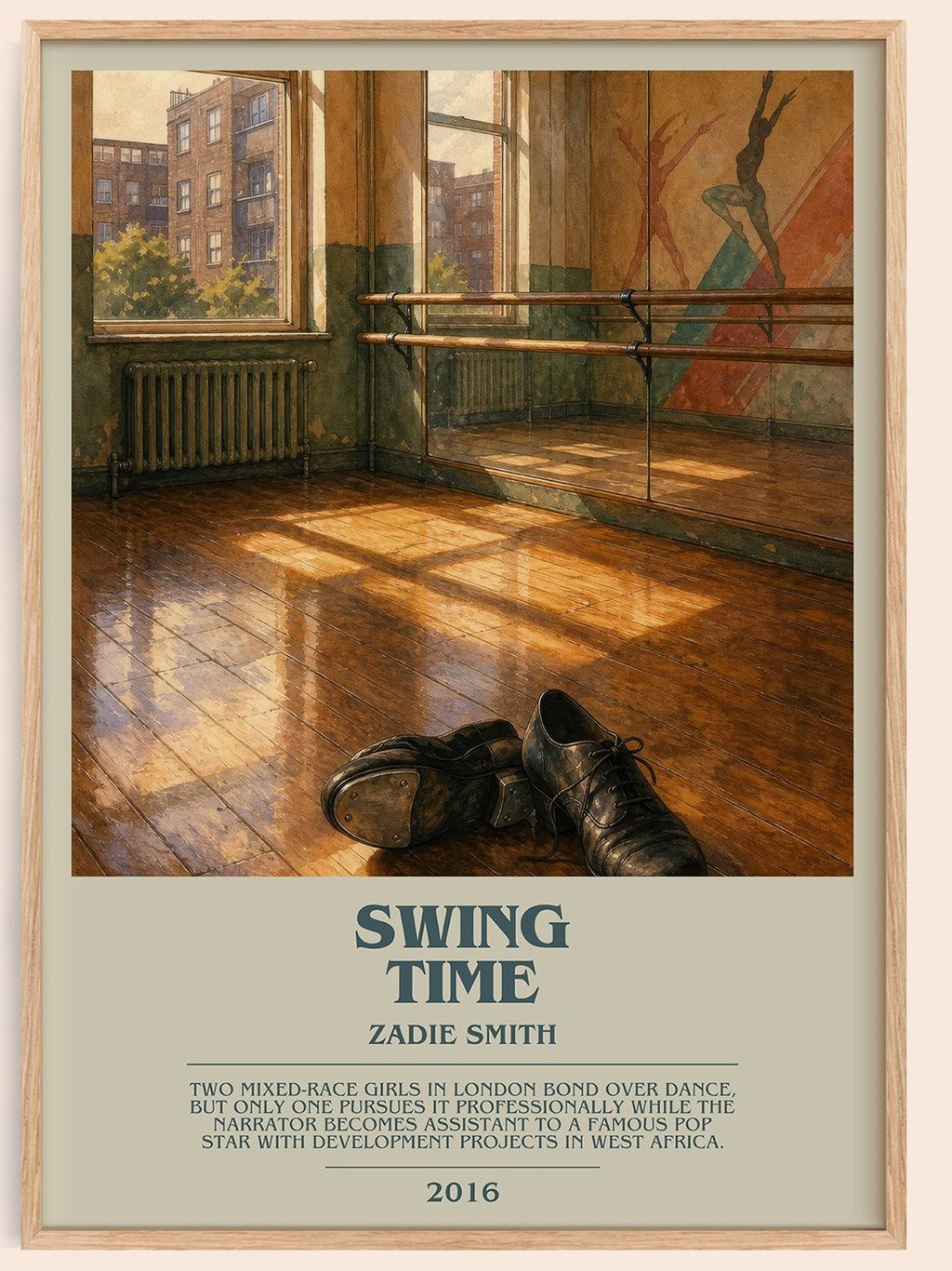 Swing Time bookish book poster by Zadie Smith – framed literary art print