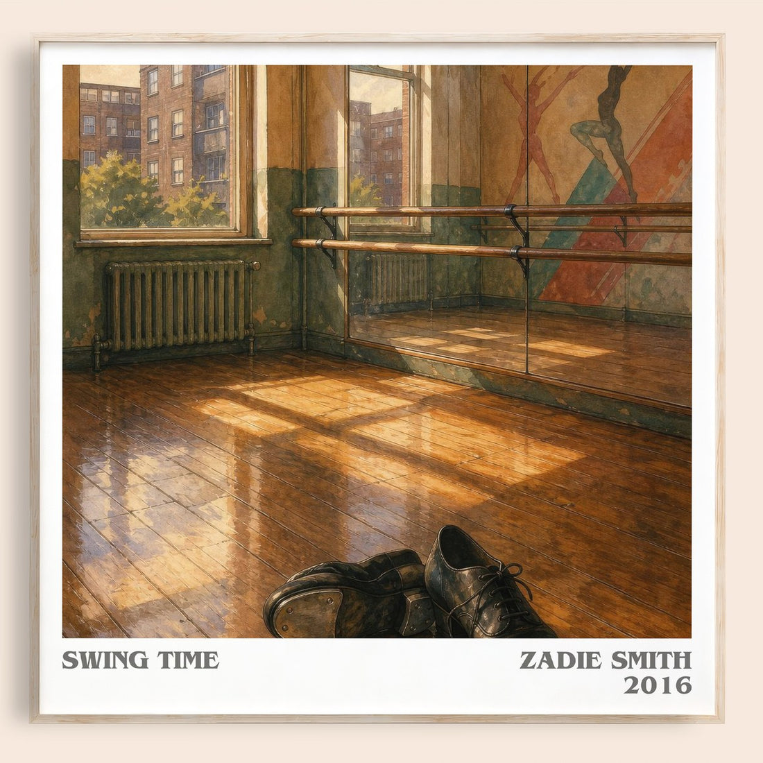 Swing Time literary book poster by Zadie Smith – framed literary art print