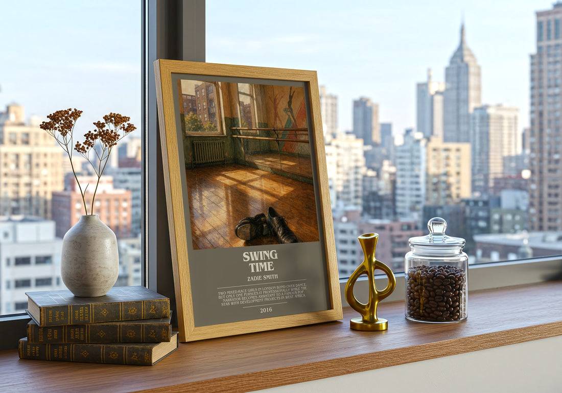 Swing Time bookish print framed by window – literary home decor